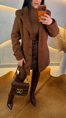 Sobretudo Ibiza Lã Batida Forrado/Peluciado